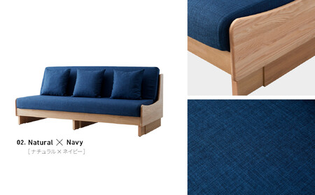 トゥデイ2 ソファベッド 180cm 同色らくらくカバー付き：NA×ネイビ【モーブル】【大川家具】