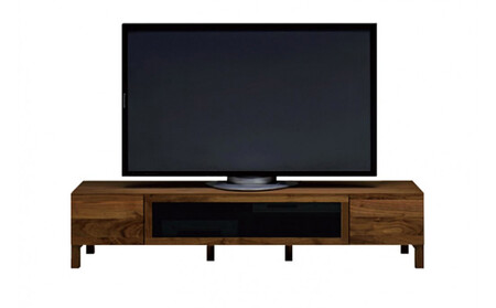 【開梱設置】高野木工 LECCE レッチェ 164TVボード ウォルナット (黒ガラス) 【10年保証】