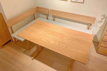 【開梱設置】高野木工 ARCO アルコ ダイニングソファ ホワイトオーク W150cm チャート6:キャメル 【10年保証】