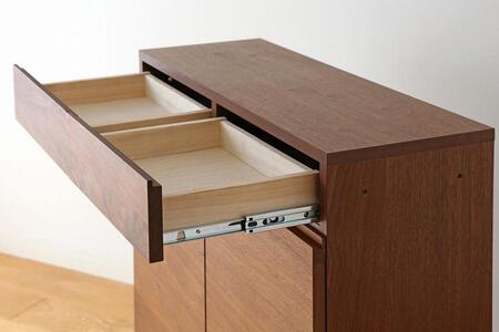 【開梱設置】高野木工 LECCE レッチェ 80薄型キャビネット ウォルナット 【10年保証】