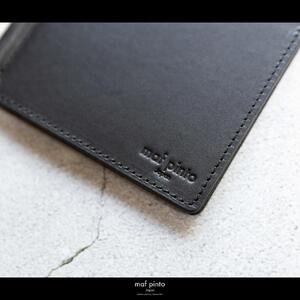 maf pinto (マフ ピント) マネークリップ 二つ折り財布 ブラック 薄い カード収納 レザー 本革 日本製