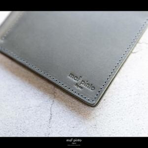 maf pinto (マフ ピント) マネークリップ 二つ折り財布 グレー 薄い カード収納 レザー 本革 日本製