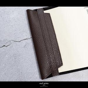 maf pinto (マフ ピント) レザーブックカバー 四六判サイズ ADRIA LINE チョコレート 本革 日本製