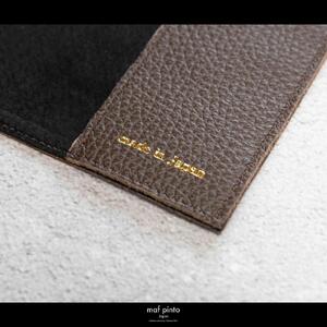 maf pinto (マフ ピント) レザーブックカバー 四六判サイズ ADRIA LINE チョコレート 本革 日本製