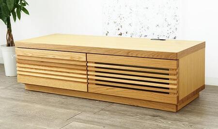 大川家具 ジャギー120TVボード左引出し オーク(ナラ) 台輪