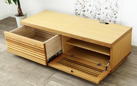 大川家具 ジャギー120TVボード左引出し オーク(ナラ) 台輪