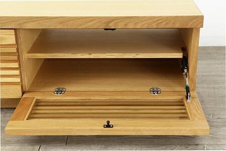 大川家具 ジャギー120TVボード左引出し オーク(ナラ) 台輪