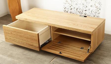 大川家具 ノート120TVボード左引出し オーク(ナラ) 台輪
