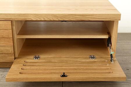 大川家具 ノート120TVボード左引出し オーク(ナラ) 台輪