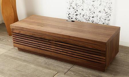 大川家具 ジャギー120TVボード1枚扉 ウォールナット 台輪