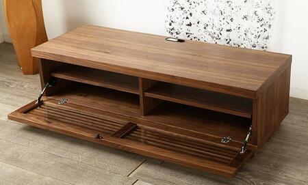 大川家具 ジャギー120TVボード1枚扉 ウォールナット 台輪