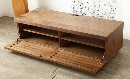 大川家具 ノート120TVボード1枚扉 ウォールナット 台輪