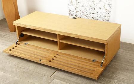 大川家具 ノート120TVボード1枚扉 オーク(ナラ) 台輪