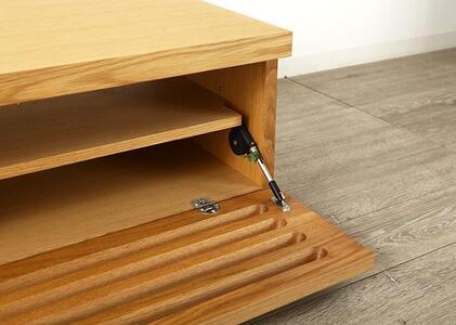 大川家具 ノート120TVボード1枚扉 オーク(ナラ) 台輪