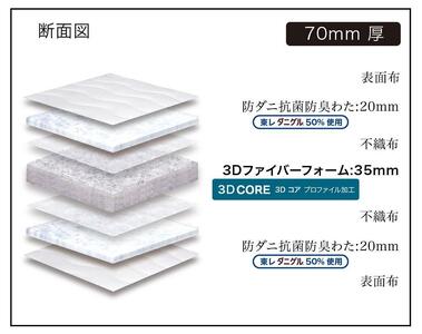 シングルサイズ 国産薄型マットレス 高体圧分散 グランふとん(S)【グレー色】