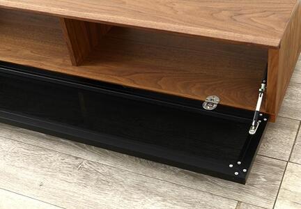 大川家具 ソフィア200TVボード ブラックフレーム 天然木ウォールナット 台輪