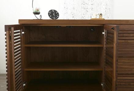 大川家具 ジャギー120リビングボード ウォールナット 台輪