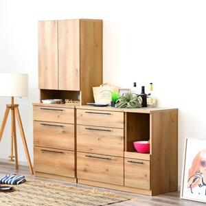 キッチンカウンター ロータイプ レンジラック 食器棚 幅105 引出し おしゃれ  大川 家具