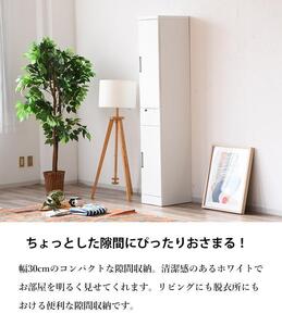 ふるさと納税 隙間収納 キッチン収納 食器収納 幅30cm コンパクト 扉収納 引出し 鏡面 白 棚 シンプル 福岡県大川市 ふるさと納税 福岡県 大川市 隙間収納 キッチン収納 食器棚 幅30cm