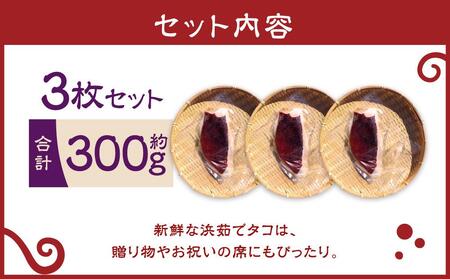 浜ゆで真タコ頭 1/4カット 100g×3個(水タコ)