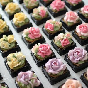 DC-004_あんフラワークッキー(全部バラ)20個入り　食べられるお花！あんこのお花！ 【風呂敷ラッピング】和菓子