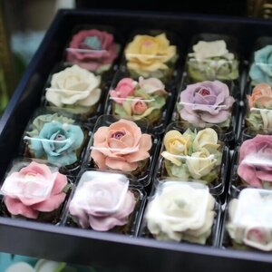 DC-004_あんフラワークッキー(全部バラ)20個入り　食べられるお花！あんこのお花！ 【風呂敷ラッピング】和菓子