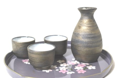 AI-030 ブロンズ釉・徳利１個とぐい呑３個のセット 10,500円