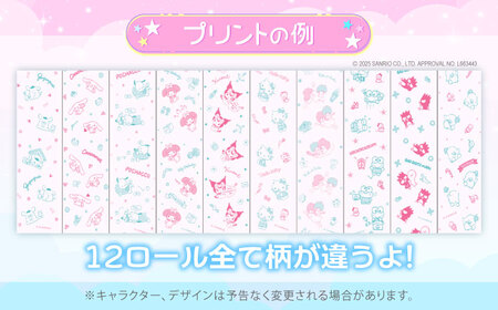 【全3回定期便】トイレットペーパー サンリオ ダブル 25m 12ロール×8パック《豊前市》【大分製紙】プリント キャラクター [VAA034]