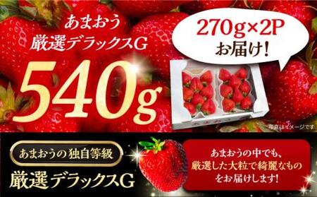 【先行予約】【2月-4月発送】農家直送 あまおう 厳選デラックスG 540g(270g以上×2P) 土耕栽培[VAB015]