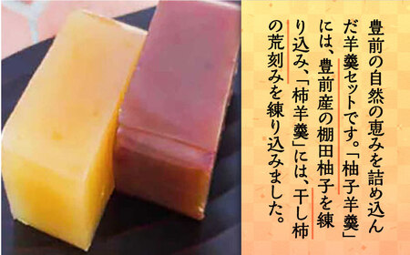 【進物箱】柚子羊羹&柿羊羹 2本入り《豊前市》【武蔵屋】ギフト 贈り物 和菓子 饅 [VBU006]