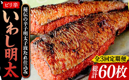 【全3回定期便】ピリ辛 いわし明太20尾《豊前市》【株式会社マル五】 [VCL078]