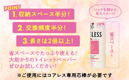 【隔月配送 全6回定期便】【細穴タイプ】　トイレットペーパー ダブル 24ロール 長巻き 65m (6ロール×4パック) 宅配 コアレス 《豊前市》【大分製紙】 日用品 消耗品 常備品 大容量 [VAA071]