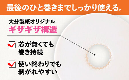 【隔月配送 全6回定期便】トイレットペーパー ダブル 長巻き 65m 6ロール×8パック エコ ワンタッチ コアレス《豊前市》【大分製紙】 日用品 消耗品 常備品 大容量 [VAA077]
