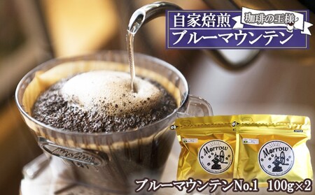 珈琲 自家焙煎 Morrow珈琲 “コーヒーの王様” ブルーマウンテン ストレート 100g×2  豆