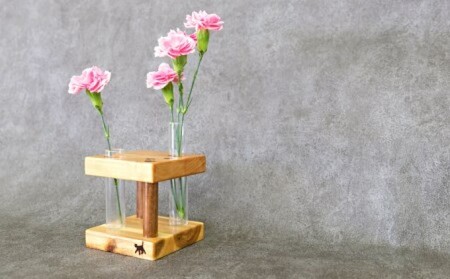 花瓶 さくらねこサポート アルダー製 フラワーベース 2本 インテリア 