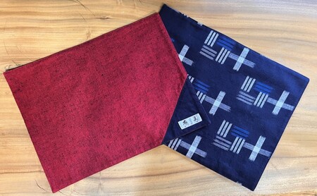 ランチョンマット 叶模様 2枚 セット (赤&青) 小郡市 福岡