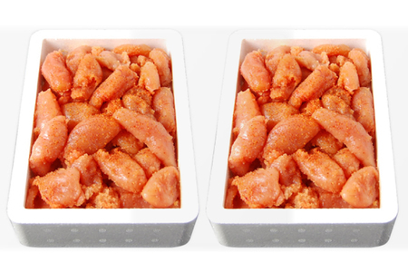 訳あり 無着色 辛子明太子 小切れ 1kg ×2 計2kg [博多ふくいち 福岡県 筑紫野市 21760824]