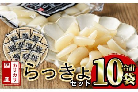 国産カリカリらっきょセット(90g×10袋・計900g)らっきょう 国産 らっきょう酢 らっきょう漬け 漬物 漬け物【ksg0171】【樽味屋】