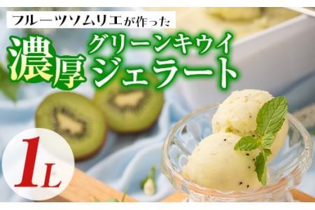 フルーツソムリエが作った濃厚グリーンキウイジェラート(1L) アイス アイスクリーム 手作り スイーツ ＜離島配送不可＞【ksg0058】【南国フルーツ】