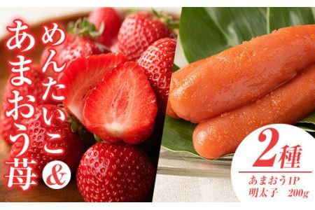 ＜先行予約受付中！2025年11月下旬～2026年3月末に順次発送予定＞ あまおう・ふくや味の明太子セット(あまおう1P＋明太子200g)いちご 苺 フルーツ 果物 めんたいこ ＜離島配送不可＞【ksg0073】【南国フルーツ】