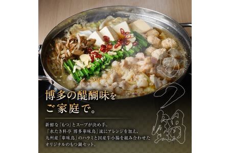 博多華味鳥 水たき・もつ鍋セット(6～8人前) 【ksg1294】