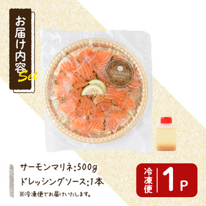 サーモンマリネ(計500g) サーモン 海鮮 魚介 個包装 ソース付き ギフト 贈答＜離島配送不可＞【ksg1431】【そうりの食卓】