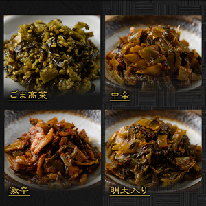 高菜バラエティセット(4袋・計800g) 激辛 辛子高菜 明太高菜 漬物 チャーハン ラーメン おにぎり お茶漬け 食べ比べ【ksg1565】【樽味屋】