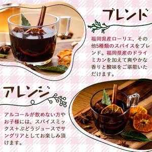 ホットワインspiceミックスセット＜赤ワイン用＞(3包×2袋・計6包) スパイス ホットワイン 赤ワイン ローリエ シナモン カルダモン クローブ スターアニス ドライミカン 常温 常温保存 数量限定【ksg1573】【RIEZONE】