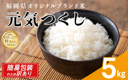 ＜訳あり・簡易包装＞＜数量限定＞元気つくし 精白米 (5kg)お米 米 精白米 訳あり 国産 福岡県産 ブランド米 5kg 数量限定 常温＜北海道・沖縄・離島配送不可＞【ksg1780】