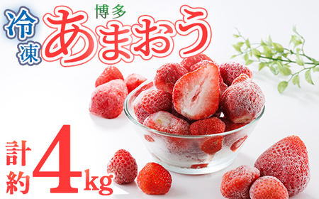 冷凍 博多あまおう (計約4kg) いちご イチゴ 苺 あまおう 冷凍いちご 冷凍イチゴ 国産 福岡県 果物 フルーツ アイス シャーベット ジャム スムージー 冷凍フルーツ ＜離島配送不可＞ 【ksg1745】【農産物直売所ほたるの里】