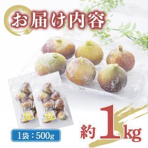 ＜不揃い・訳あり＞ 冷凍いちじく博多 とよみつひめ (計約1kg) 冷凍 いちじく イチジク フルーツ 果物 くだもの 福岡限定 オリジナルブランド＜離島配送不可＞ 【ksg1756】【農産物直売所ほたるの里】