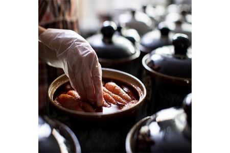 福ふく だし仕込み壺漬け明太子(150g)小石原焼の壺入り_魚介・海産物 明太子・たらこ めんたいこ タラコ_【配送不可地域:離島】【1049028】