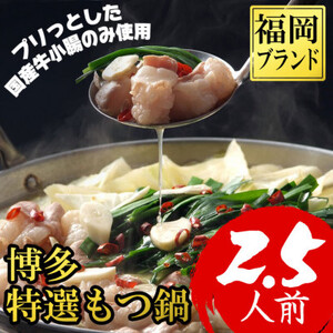 【福岡ブランド】博多特選もつ鍋(プリプリの国産牛小腸のみ使用、2.5人前)(大野城市)_肉 もつ鍋 牛肉 鍋 鍋セット  惣菜・加工品 肉 鍋 なべ ナベ_【配送不可地域：離島】【1382362】