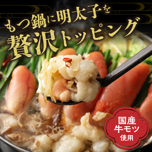 【ご家庭用】博多明太 もつ鍋 3人前 無着色辛子明太子 300g【海千】_HA0652